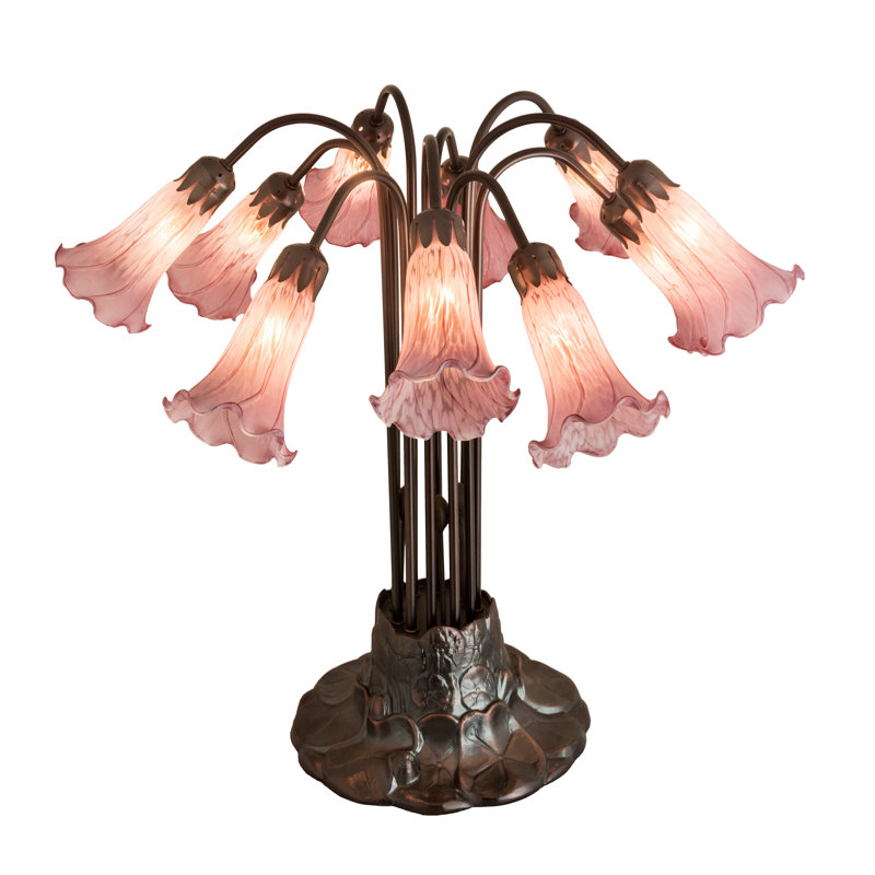 Meyda Tiffany & Stained Glass Table Lamp, Cranberry Red