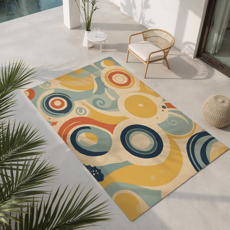 Tapis intérieur et extérieur Funky Wiggle, Rectangle 5 pi x 7 pi