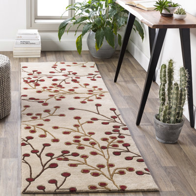 Elsberry Hand Tufted Wool Floral Indoor Rug