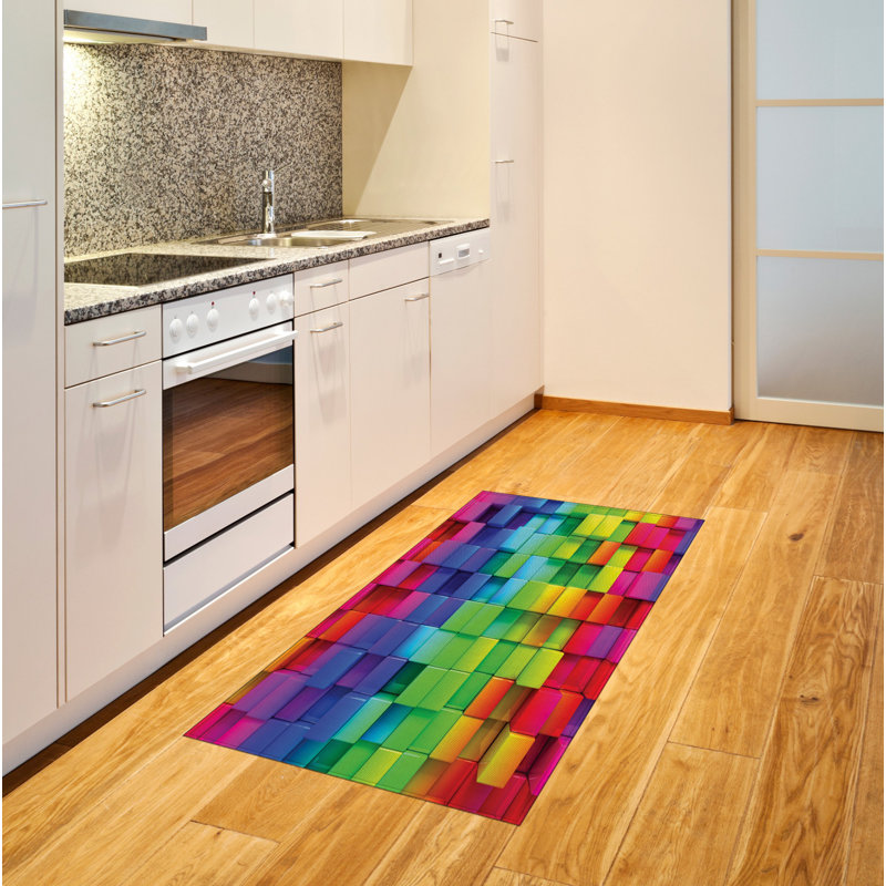Geometric High Density Long Fiber Poly Threads Decorative Area Rug Carpet, Rectangle 2'7" x 5'