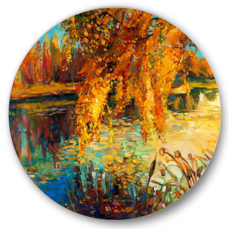 Forêt d'automne orange - reproduction d'art, H 23 po x l 23 po x p 1 po