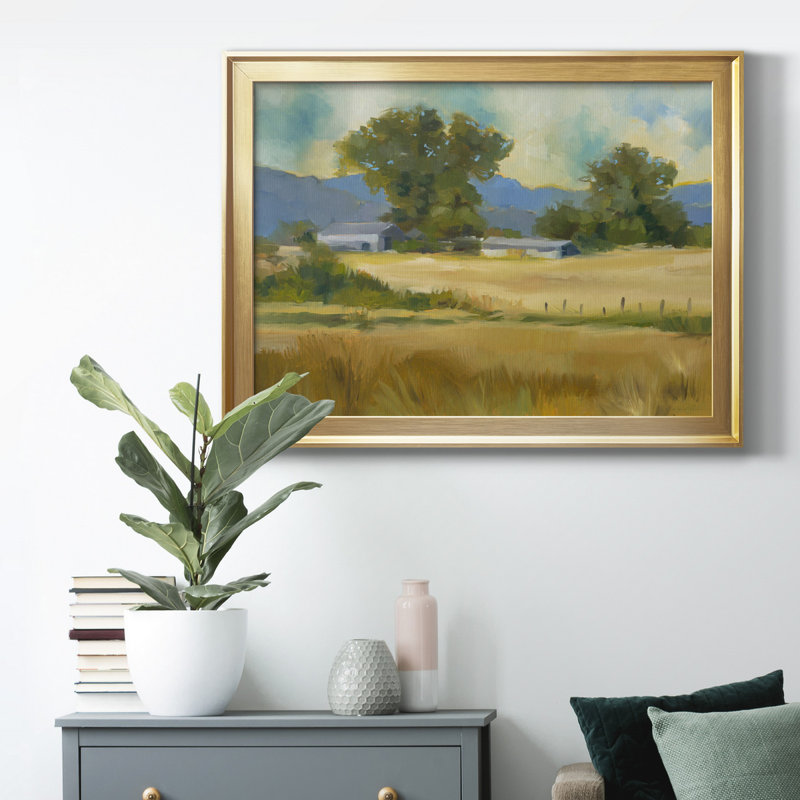 «Down On The Farm», reproduction sur toile encadrée, H 18,5 po x l 24,5 po x P 1,5 po, Doré