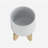 5" TRIBAL PLANTER W/ WOOD STAND, WHITE