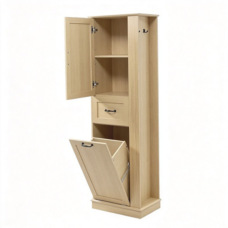 Grande armoire de rangement moderne avec compartiment inclinable, tablettes réglables, capacité de charge de 80 lb, charnières à fermeture en douceur et poignées en alliage d'aluminium pour la cuisine de la salle de lavage