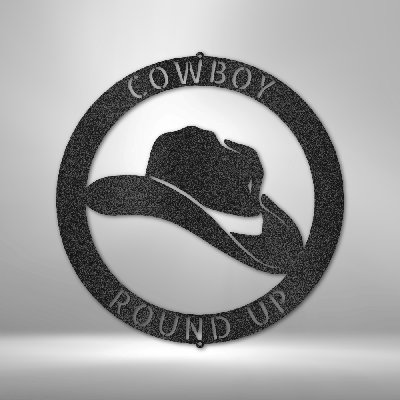 Personalized Cowboy Monogram Steel Sign Steel Art Wall Metal Decor