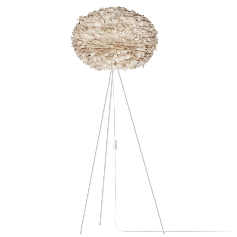 Eos 63'' Tripod Floor Lamp, White, Light Brown, 56" H