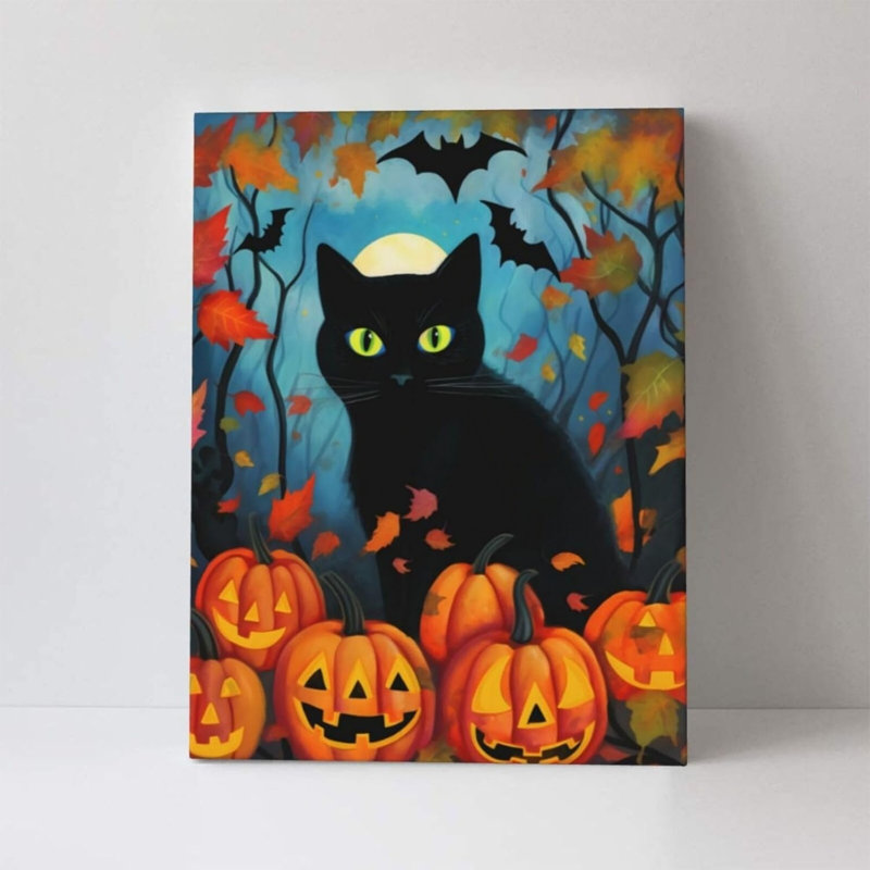 Art mural en toile noire sans cadre 12 po x 16 po