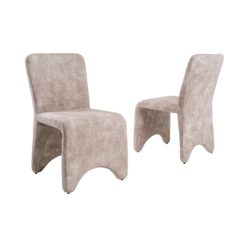 Zykiah 18.7'' H Velvet Upholstered Side Chair, Beige