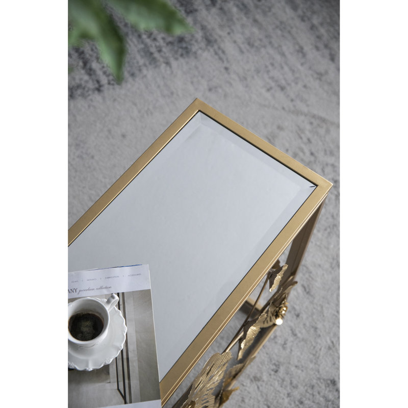 Khashif Mirrored Glass Top End Table