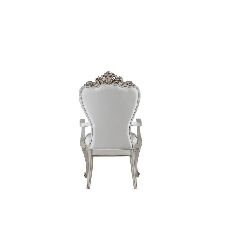 Fauteuil en tissu touffeté blanc Hollen