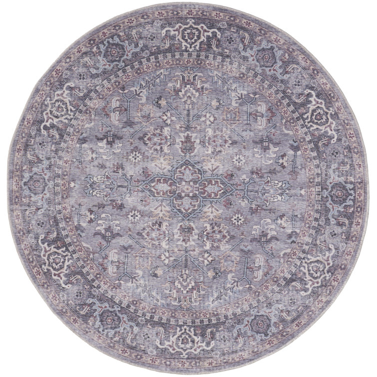 Machine Washable Oriental Gray Area Rug