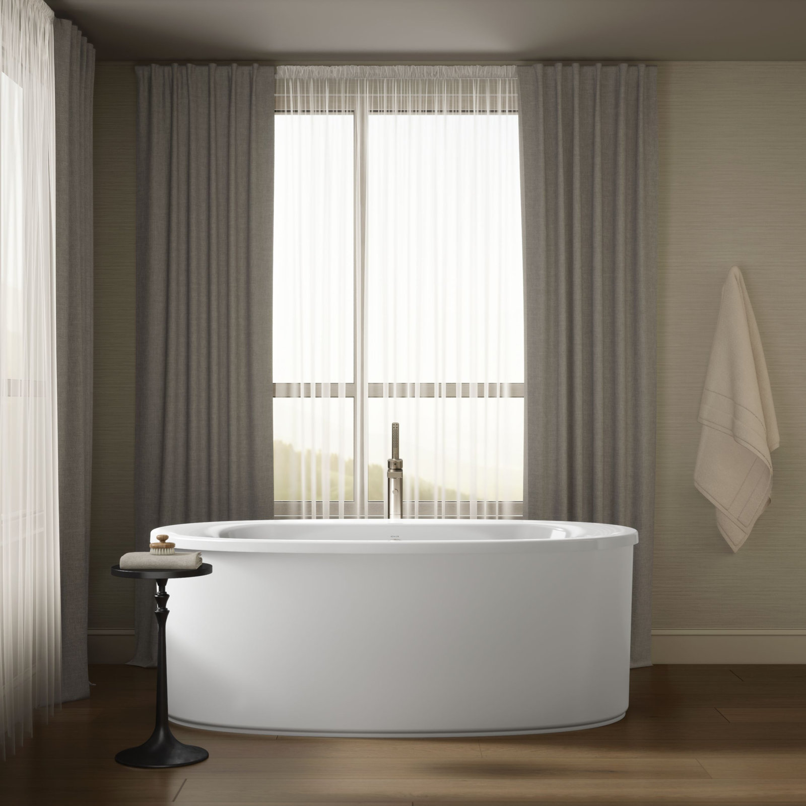 Sunstruck 66" Freestanding Soaking Bathtub, White