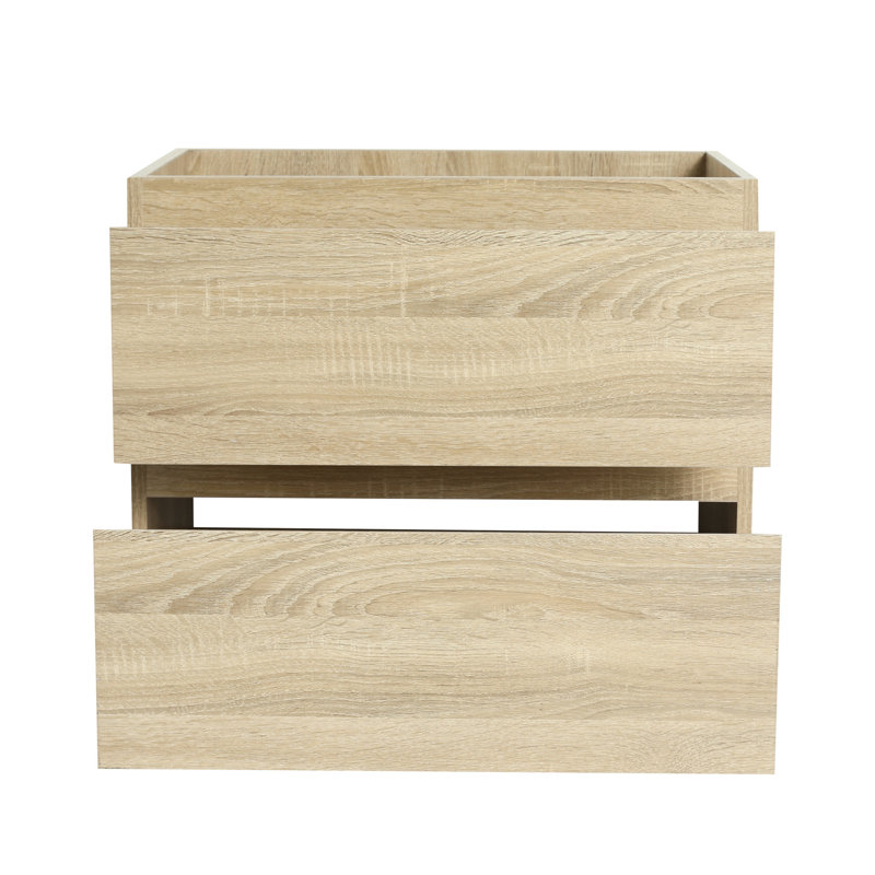 Ensemble de meuble-lavabo mural 24 po, chêne, rangement contemporain