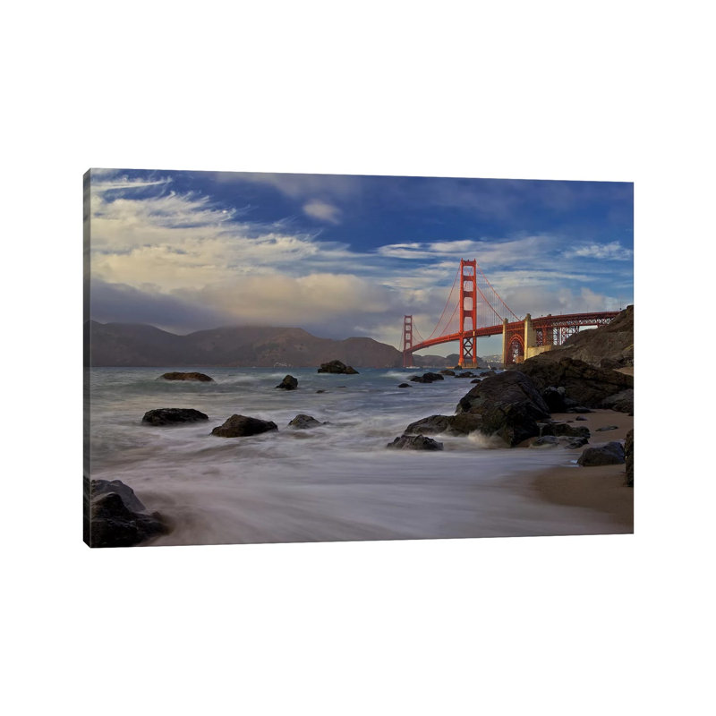 Golden Gate Bridge by Evgeny Vasenev - Wrapped Canvas Gallery-Wrapped Canvas Giclée, 101.6 cm H x 66.04 cm W x 3.175 cm D