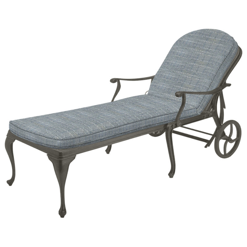 Provance Aluminum Chaise - Slate Gray, Welt, Rollo Chambray, Slate Gray