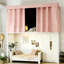 Rideau de lit superposé rose occultant avec panneau de plafond et cadre en acier inoxydable, auvent de lit pour dortoir, rideau d'intimité pour lit simple étudiant