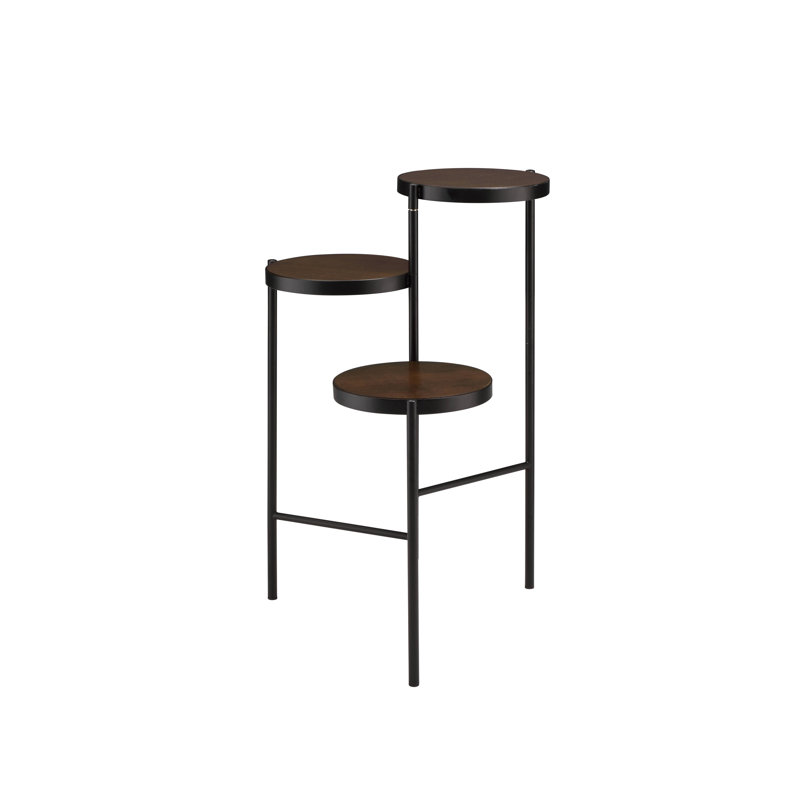 Support pour plante Lamprini, Noyer / noir