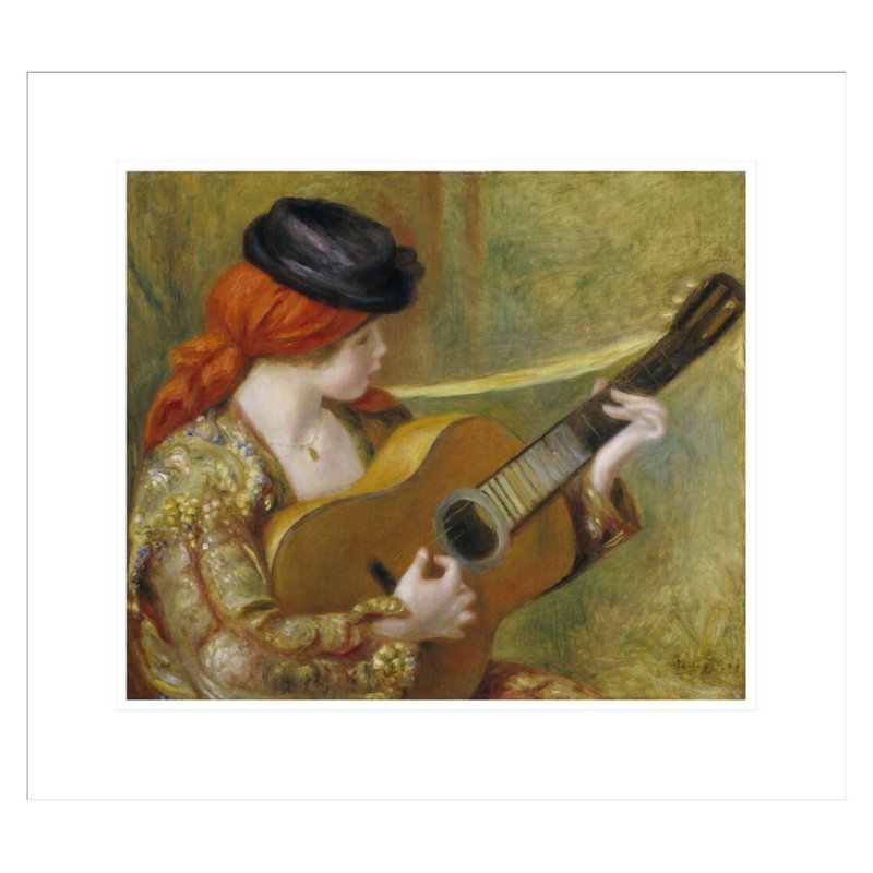 «Jeune Espagnole jouant de la guitare» par Pierre-Auguste Renoir, reproduction giclée encadrée, H 17,75 po x l 19,81 po
