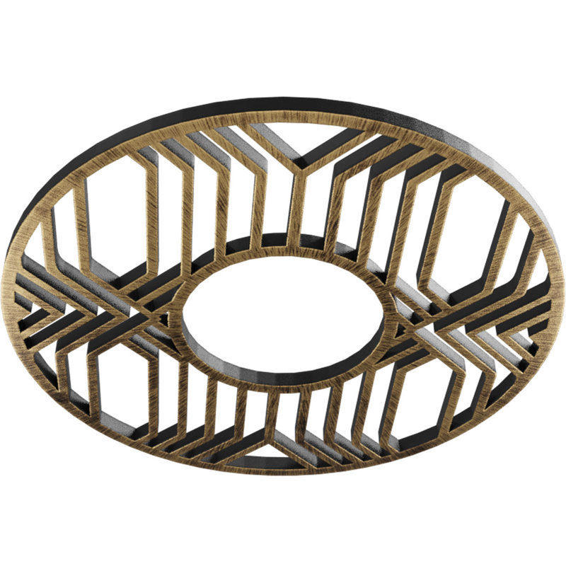 Médaillon de plafond 18 po x 18 po x P 6 5/8 po x P 1/2 po Empire, H 18 po x l 18 po x P 0,5 po, Laiton antique