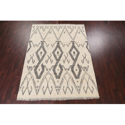One-of-a-Kind 7'11" X 10'7" New Age Wool Area Rug in Ivory