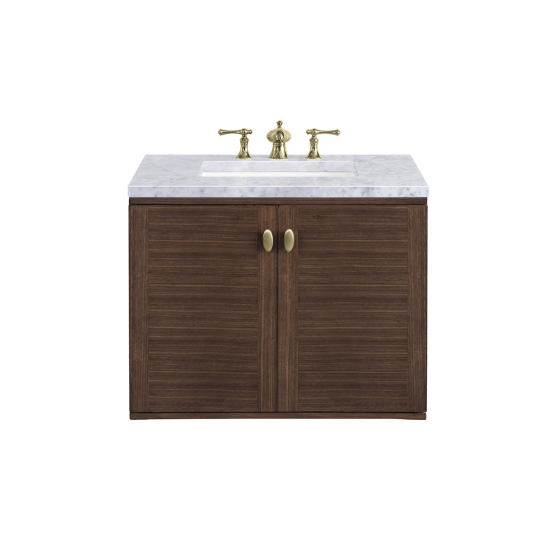 Amberly 30'' W Single Vanity, Carrara White, 8" Widespread