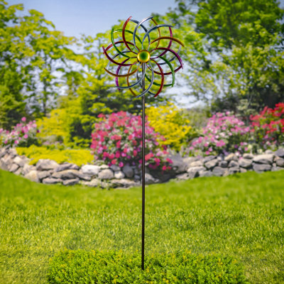 70" Tall Abstract Metal Windmill Stake "Eliana"