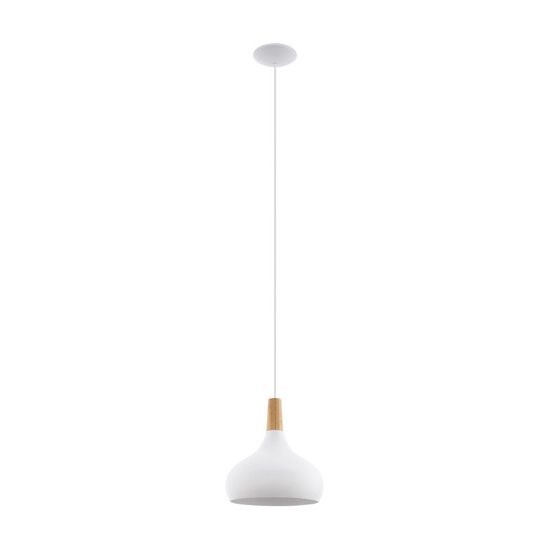 Yonkers 1 - Light Satin Nickel Pendant, White, 110cm H x 28cm W
