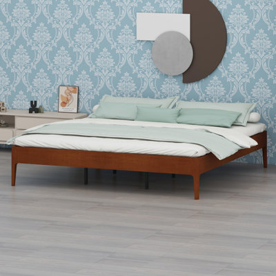 Sleek Simple Style Bed Frame with Engineered Support Grid and Tool-Free Construction