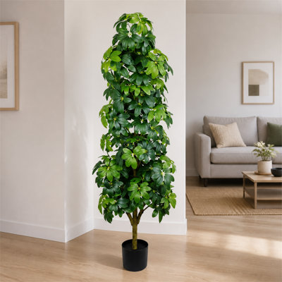 6‑foot artificial tree, realistic lifelike tree, indoor‑outdoor decorative ornament, one‑piece set