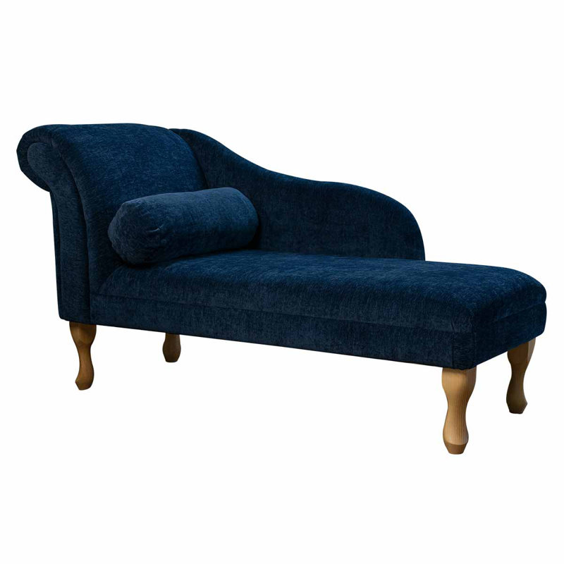 Upholstered Chaise Lounge, Navy