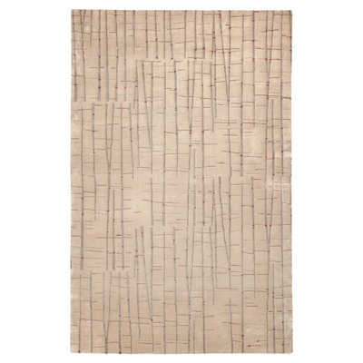 Tapis décoratif caramel à motif géométrique noué à la main Dixon