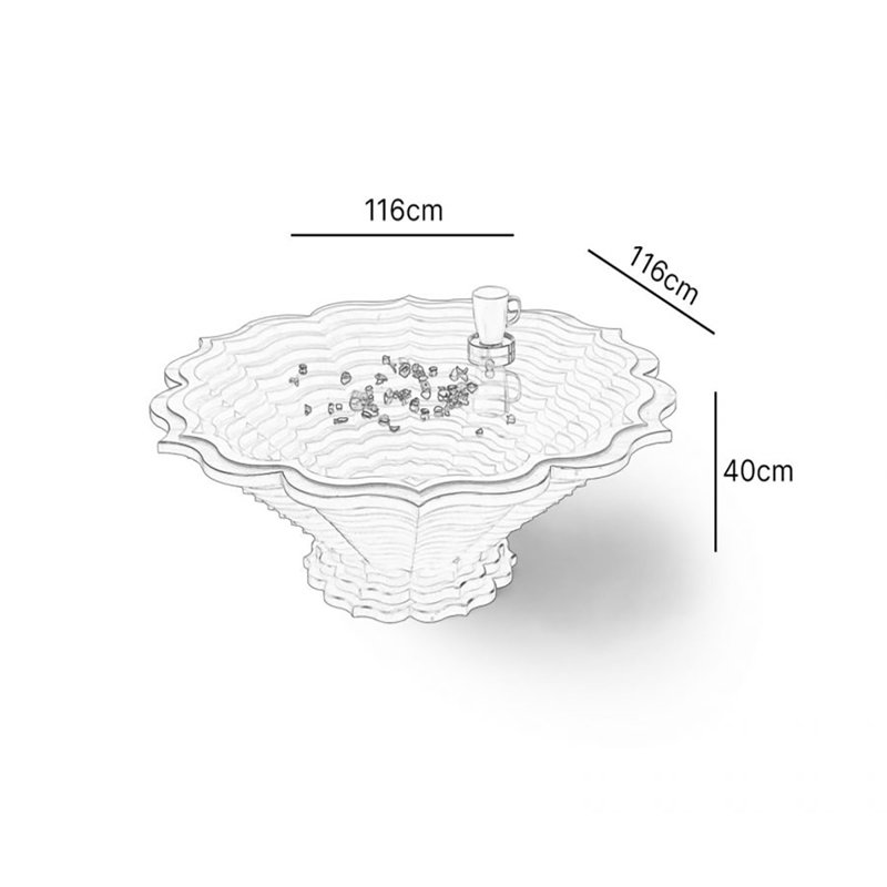 Table basse C-DECOR en bois et en verre trempé de style géométrique andalou, avec un design moderne Mid-Century, une table de canapé pour le salon, une finition blanche et un assemblage facile