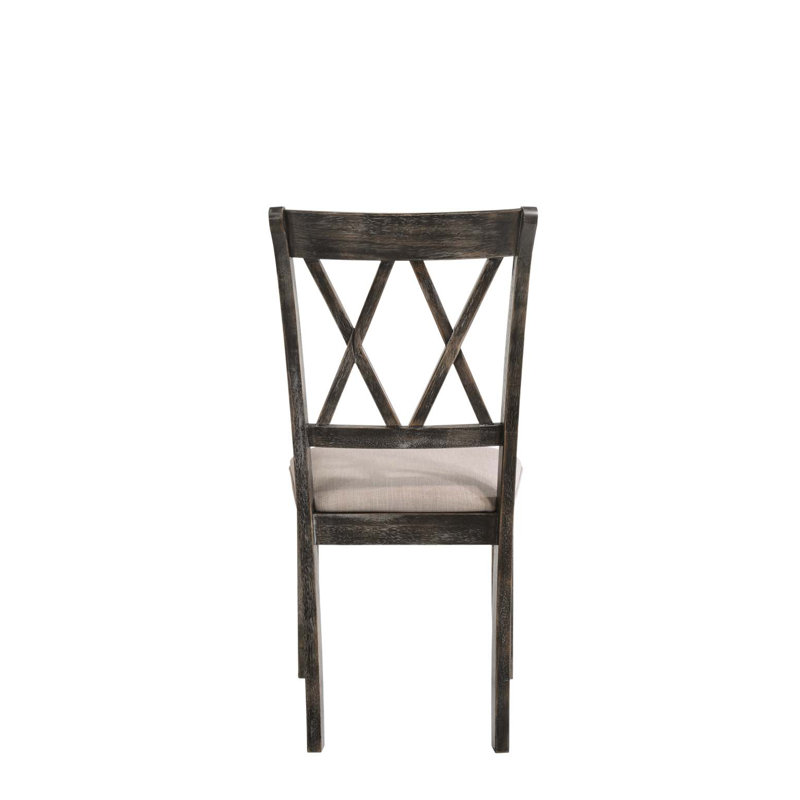 Ensemble de 2 chaises d'appoint en tissu et gris vieilli