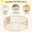 Parc pour bébé en bois Suteck, parc pliable à 8 panneaux, barrière de jeu ajustable pour bébé-135150955