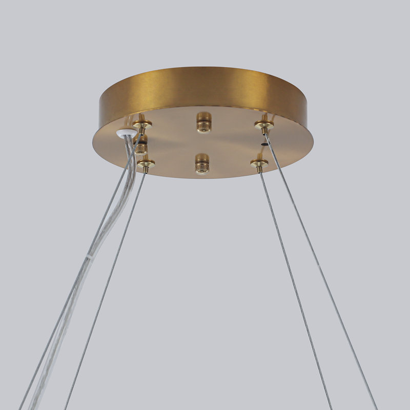 Modern & luxurious 12-Light Dimmable Drum Chandelier With Ripple Glass