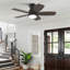 Ventilateur de plafond à profil bas 32 pouces avec lumière et télécommande, moteur à courant continu silencieux à intensité variable, pour l'intérieur et l'extérieur de la chambre à coucher, noir