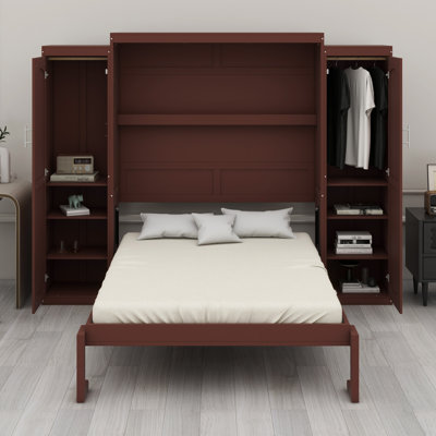 Lit escamotable avec garde-robe et tablette de rangement