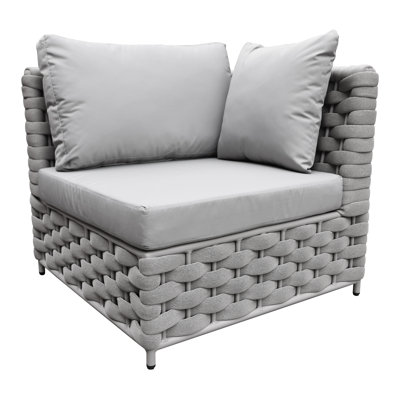 Aluminum Frame Textilene Rope Outdoor Modular Left Arm Sofa With Cushions for Patio Deck Backyard