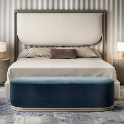 Banc rembourré en tissu Eular