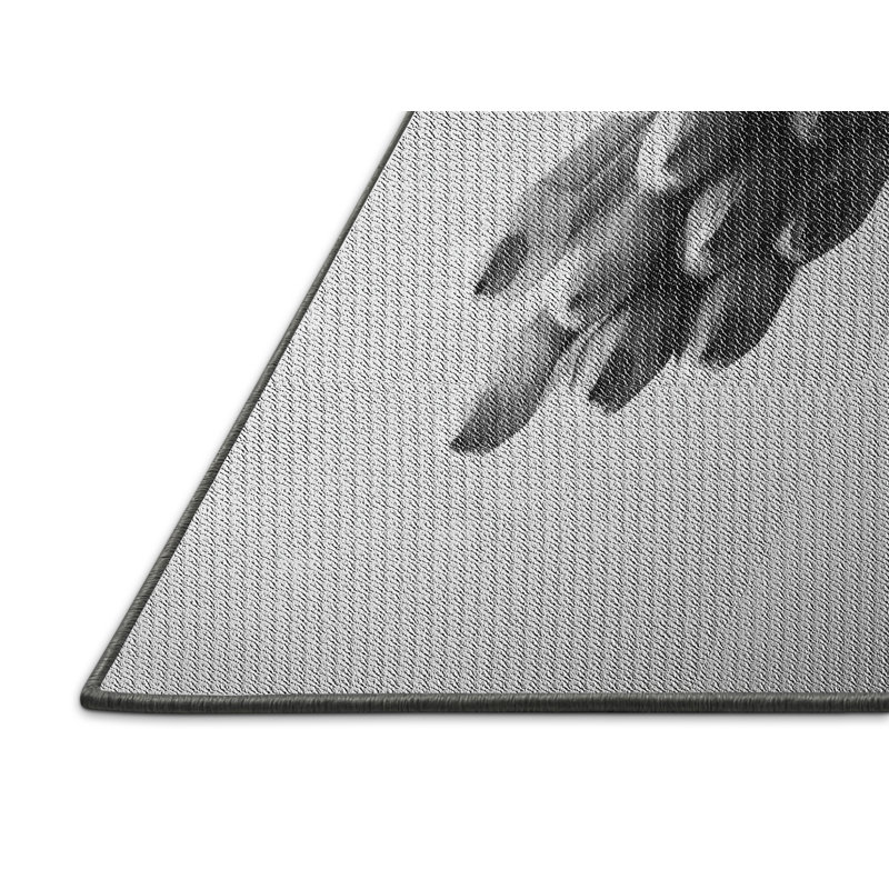 Tapis zone grise à motifs Lian, Rectangle 5 pi x 7 pi