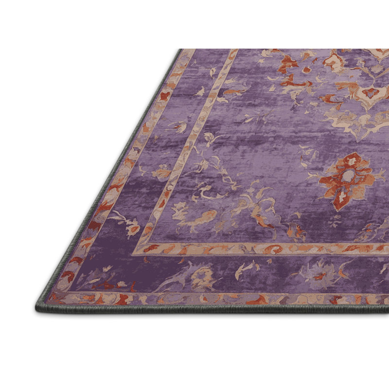 Tapis mauve soyeux et moelleux, Rectangle 2 pi x 3 pi