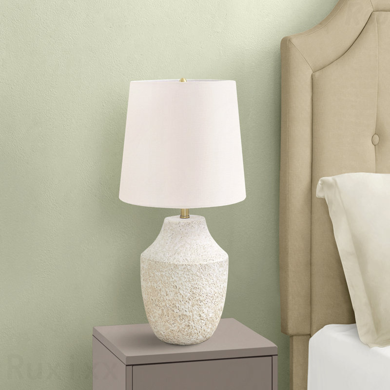 Table Lamp - 20"H, Cream Concrete Material