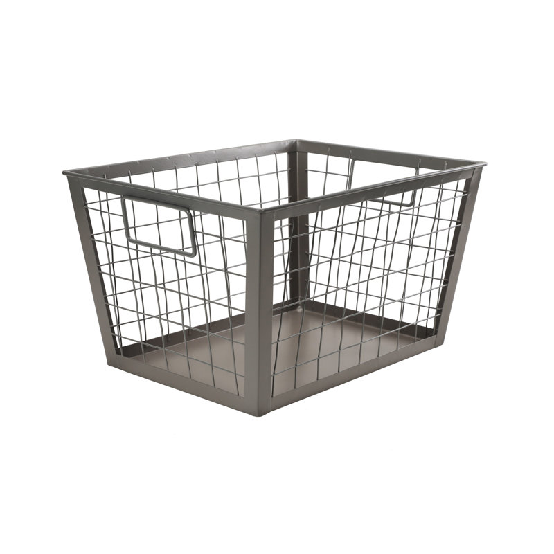 Gracie Oaks Decorative Basket, Gray