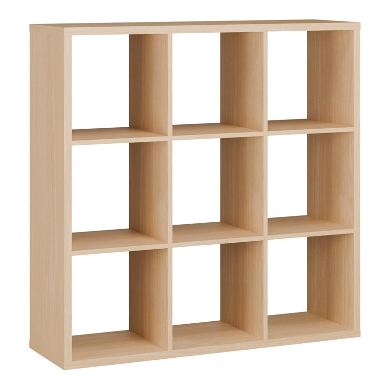 Cube Bookcase, (9 Shelves) 107.3cm.H x 107.3cm.W x 107.3cm.D, Brown
