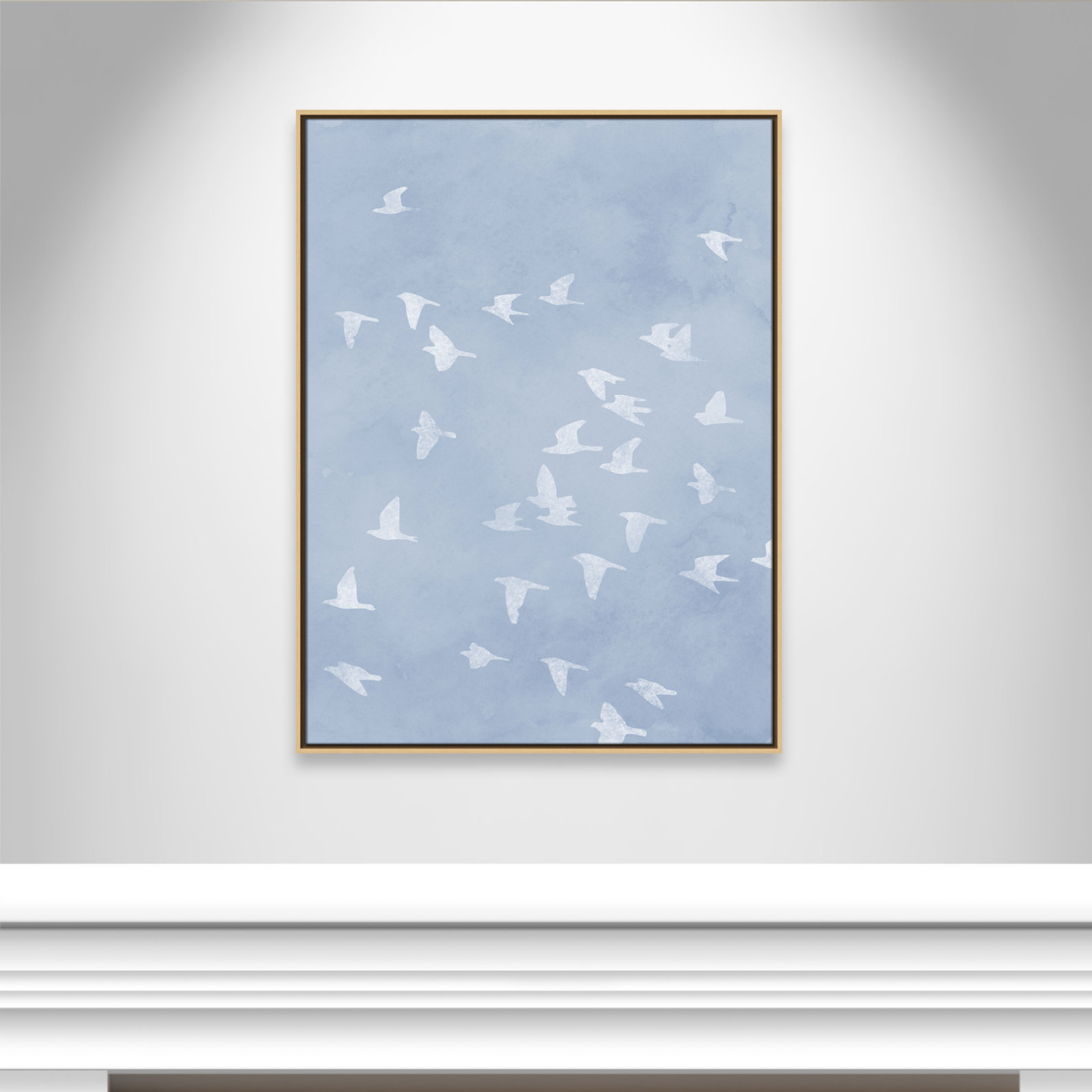 Flying Friends Print by Marcus Prime, 31.5'' W x 41.5'' H, Natural Floater