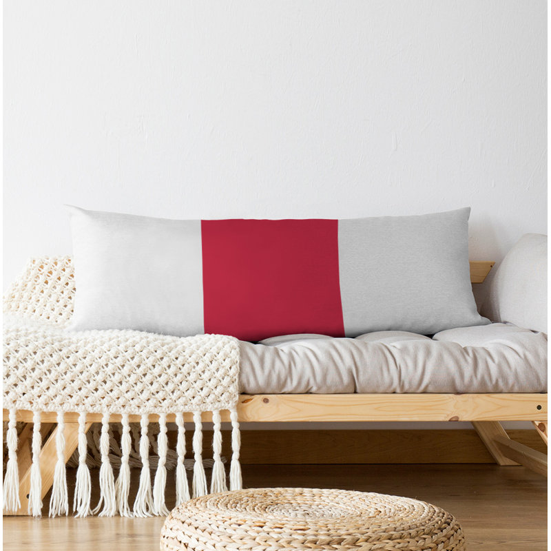 Oreiller de corps en polyester Atlanta, Blanc et rouge, Atlanta Throwback Football