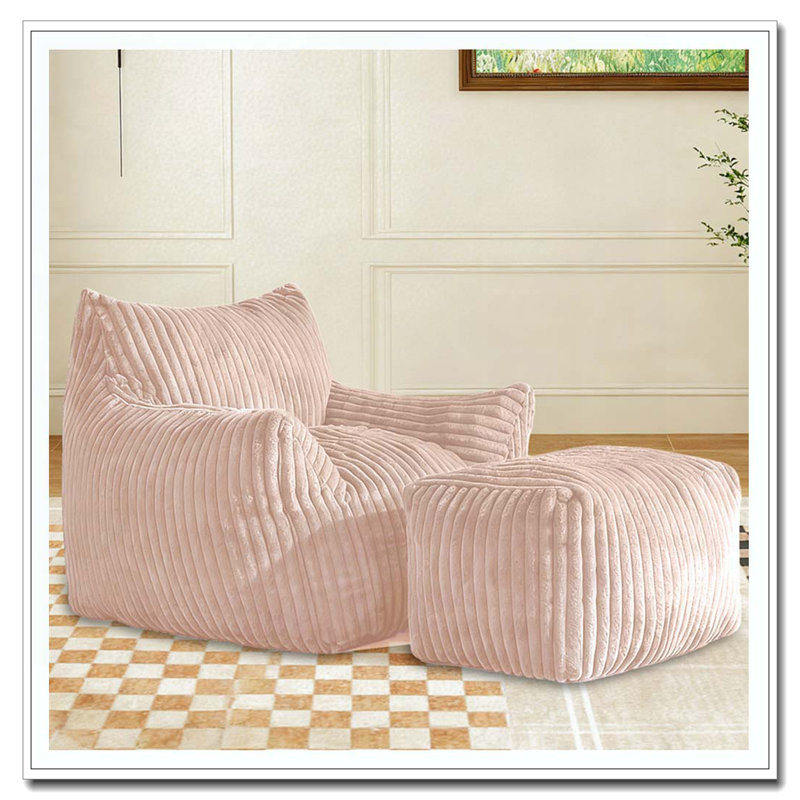 Sofa Chair with Ottoman, Pink
