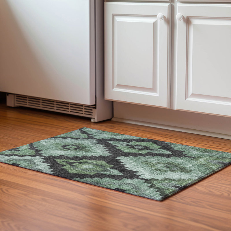 Premium Machine Washable Farolt AMF1894 Aztec Rug, Rectangle 1'8" x 2'6"
