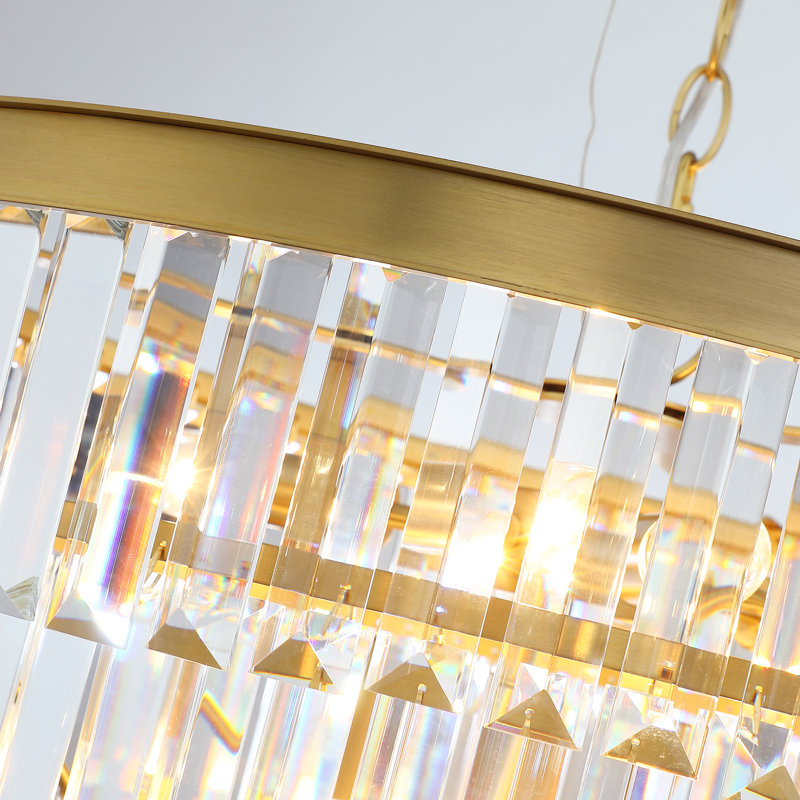 Lustre en cristal à niveaux 12 lumières dorées 28 po Natesha
