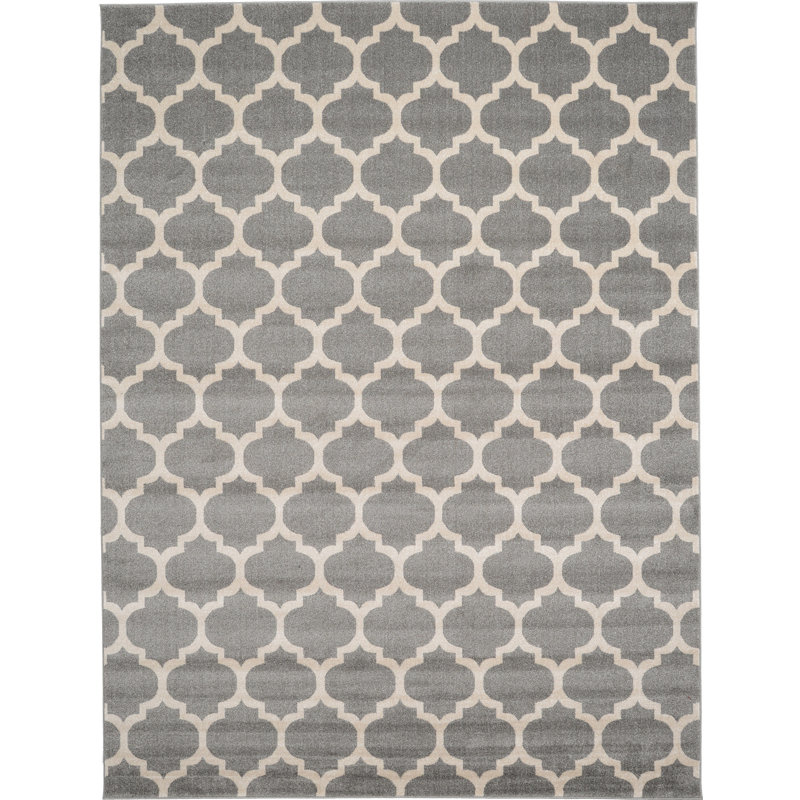 Molly Power Loom Dark Gray/Ivory Rug, Rectangle 3'1" x 5'3"